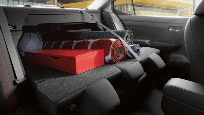 Nissan of Canton in Canton MI Nissan Versa backseat lowered for more trunk space